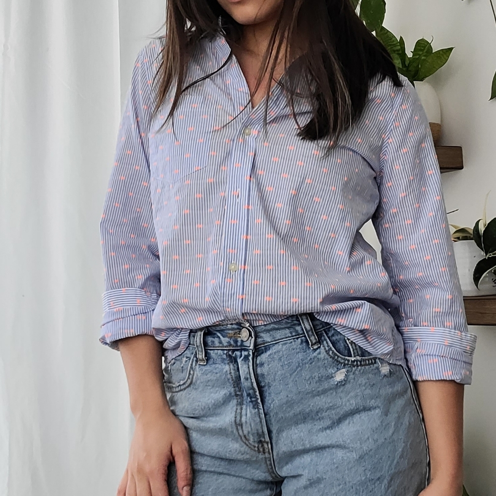 Gap blue & white striped light blouse